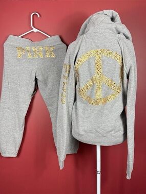 y2k vs pink bling sweatsuit set